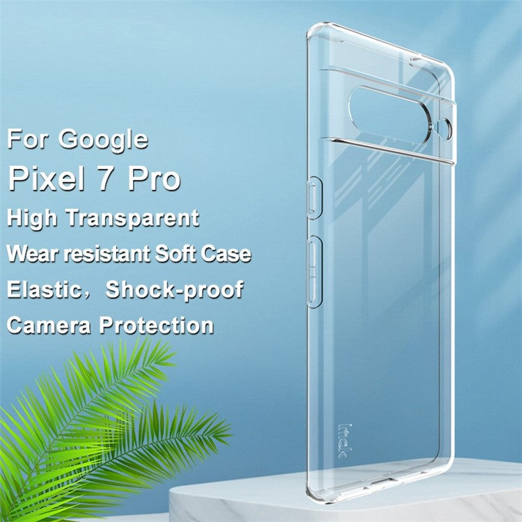 IMAK UX-5 Series for Google Pixel 7 Pro 5G Clear Anti-dust Phone Case Anti-scratch Flexible TPU Phone Shell - Transparent