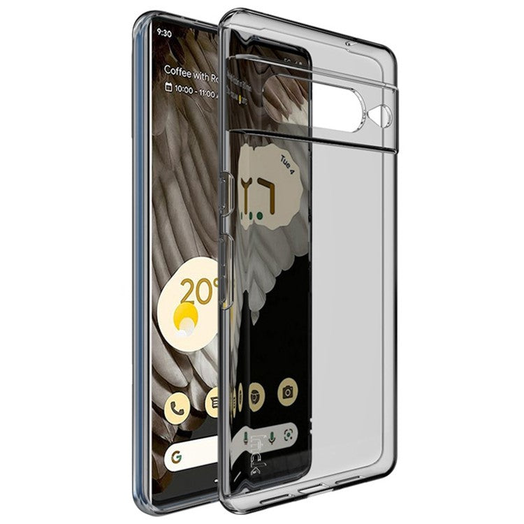 IMAK UX-5 Series for Google Pixel 7 Pro 5G Clear Anti-dust Phone Case Anti-scratch Flexible TPU Phone Shell - Transparent Black