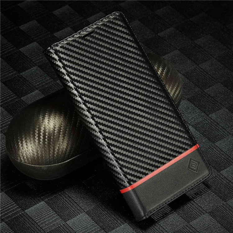 LC.IMEEKE for Google Pixel 7 Pro 5G Carbon Fiber Texture PU Leather Flip Folio Case Stand Magnetic Absorption Wallet Phone Cover - Horizontal Stripe