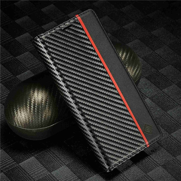 LC.IMEEKE for Google Pixel 7 Pro 5G Carbon Fiber Texture PU Leather Flip Folio Case Stand Magnetic Absorption Wallet Phone Cover - Vertical Stripe