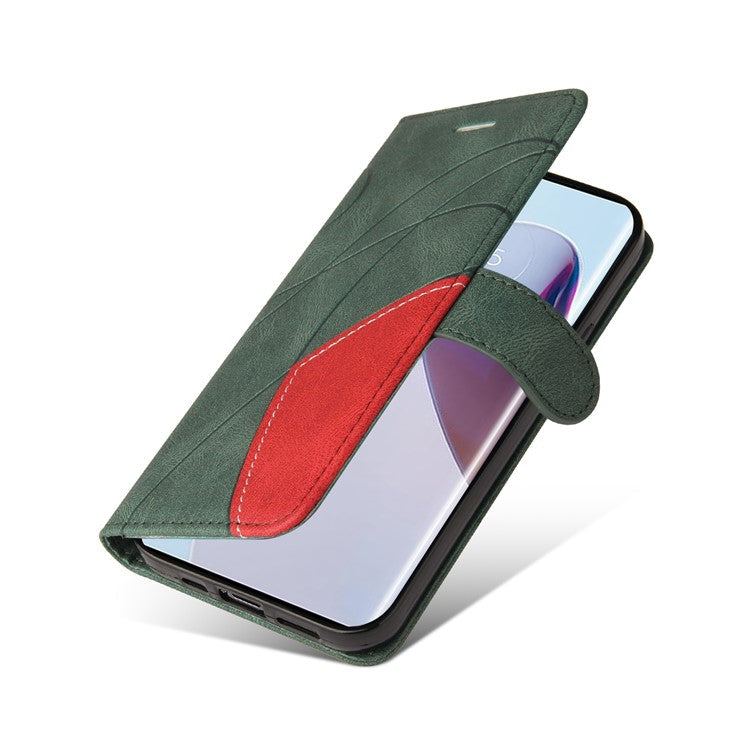 KT Leather Series-1 for Motorola Moto X30 Pro 5G / Edge 30 Ultra 5G Anti-drop Dual-color Splicing PU Leather Phone Case Stand Wallet Cover - Green