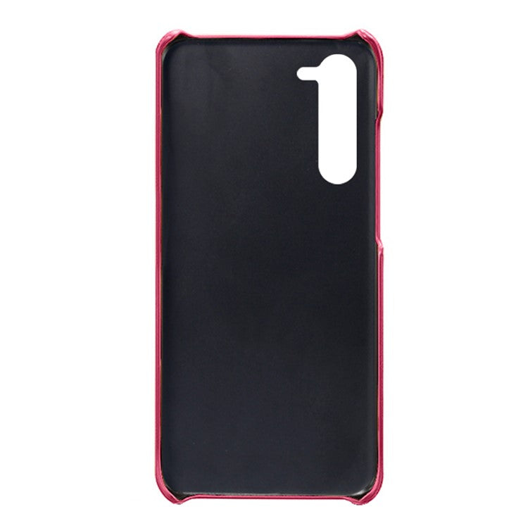 For Samsung Galaxy S23+ Dual Card Slots PU Leather Coated PC Cover Drop-proof Protective Phone Case - Rose