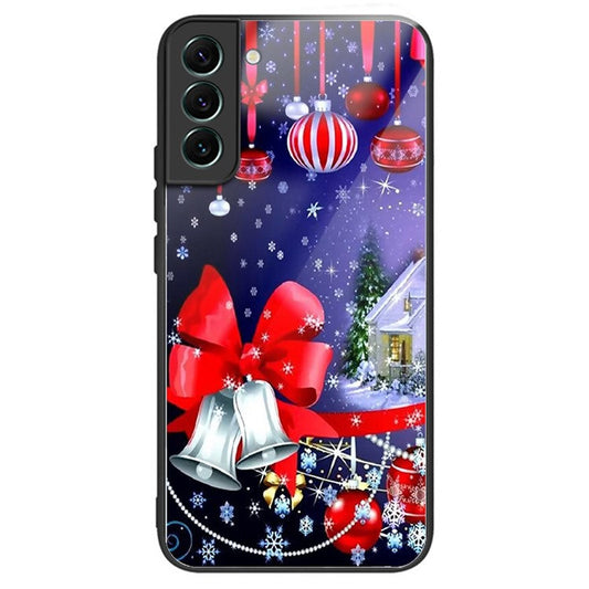For Samsung Galaxy S23+ Anti-scratch Protective Cover TPU+Tempered Glass Christmas Pattern Printing Phone Shockproof Case - Style I