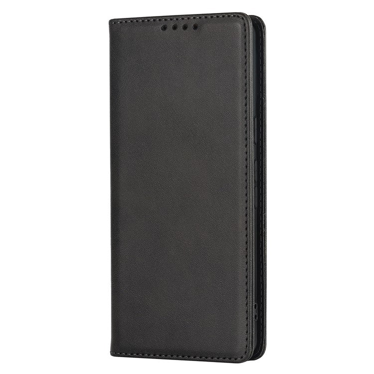 For Google Pixel 7 5G Phone Case Calf Texture Wallet Case Stand Magnetic Absorption All-Inclusive Shockproof Phone Cover - Black