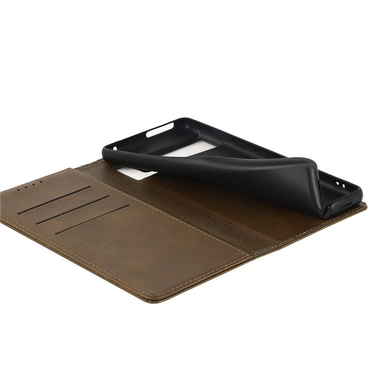 For Google Pixel 7 5G Phone Case Calf Texture Wallet Case Stand Magnetic Absorption All-Inclusive Shockproof Phone Cover - Dark Green