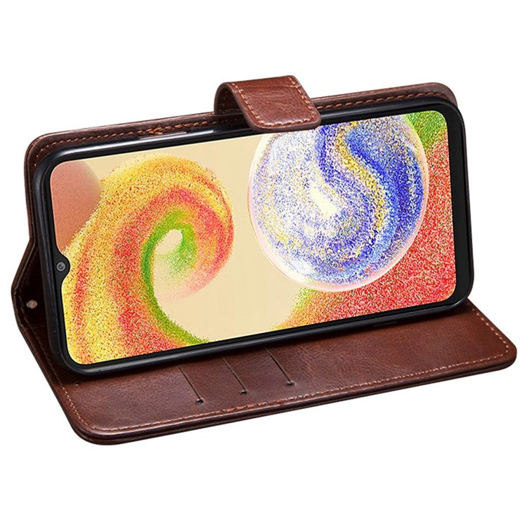 IDEWEI For Samsung Galaxy A23 4G / A23 5G (Global Version) Anti-scratch PU Leather Flip Stand Wallet Cover Crazy Horse Texture Phone Protective Case - Rose