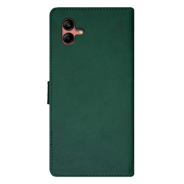IDEWEI For Samsung Galaxy A04 4G (164.4 x 76.3 x 9.1 mm) Color Splicing PU Leather Card Slots Cover Foldable Stand Magnetic Closure Flip Phone Case - Brown