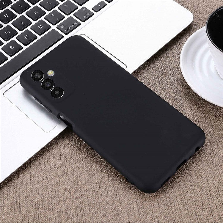 Shockproof Slim Case for Samsung Galaxy F13 4G Liquid Silicone Phone Cover Anti-Drop Protective Case with Strap - Black
