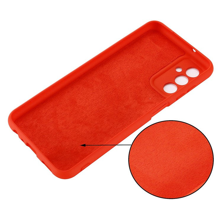 Shockproof Slim Case for Samsung Galaxy F13 4G Liquid Silicone Phone Cover Anti-Drop Protective Case with Strap - Red