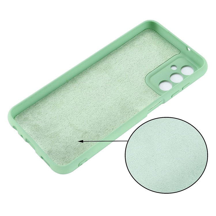 Shockproof Slim Case for Samsung Galaxy F13 4G Liquid Silicone Phone Cover Anti-Drop Protective Case with Strap - Green