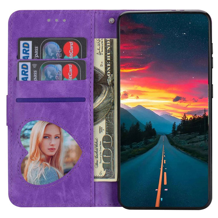 For Google Pixel 7 Pro 5G Zipper Pocket Glittery PU Leather Protective Case Magnetic Clasp Anti-fall Phone Wallet Stand Cover - Purple