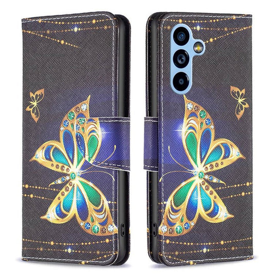 BF Pattern Printing Leather Series-2 for Samsung Galaxy A54 5G Well-protected Magnetic Flip Case PU Leather Stand Feature Wallet Printed Pattern Phone Cover - Jewelry Butterfly