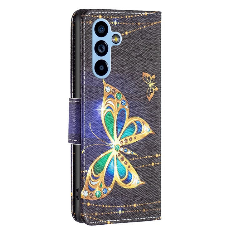 BF Pattern Printing Leather Series-2 for Samsung Galaxy A54 5G Well-protected Magnetic Flip Case PU Leather Stand Feature Wallet Printed Pattern Phone Cover - Jewelry Butterfly