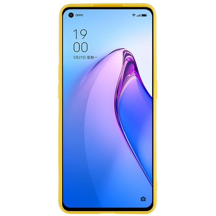 TPU Back Shell for Oppo Reno8 5G (Global Version) , Fingerprint Free Matte Protective Cover Phone Case - Yellow