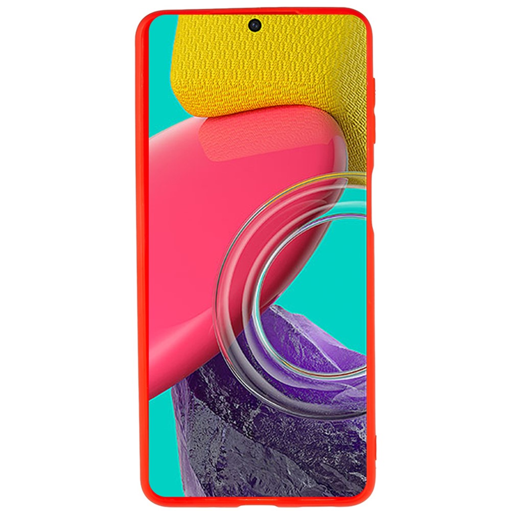 For Samsung Galaxy M53 5G Soft TPU Matte Phone Case Anti-fingerprint Anti-drop Back Cover - Red
