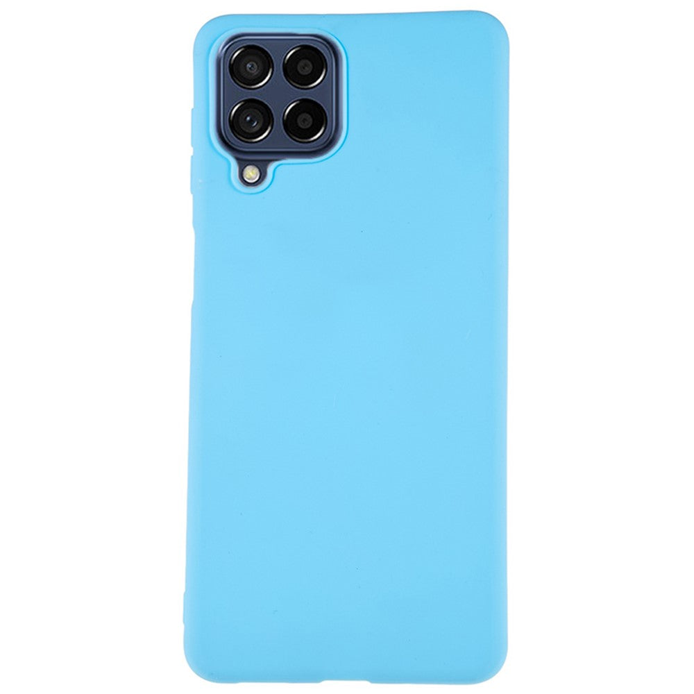 For Samsung Galaxy M53 5G Soft TPU Matte Phone Case Anti-fingerprint Anti-drop Back Cover - Baby Blue