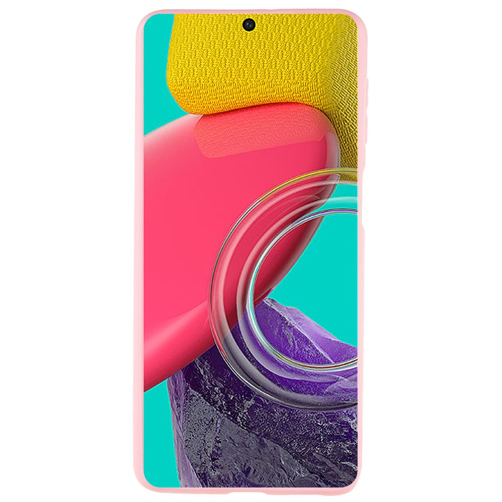 For Samsung Galaxy M53 5G Soft TPU Matte Phone Case Anti-fingerprint Anti-drop Back Cover - Light Pink