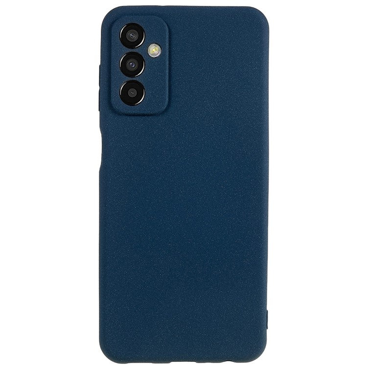For Samsung Galaxy M13 4G Soft TPU Double-Sided Matte Case Precise Cutouts Anti-Scratch Protective Phone Cover - Navy Blue