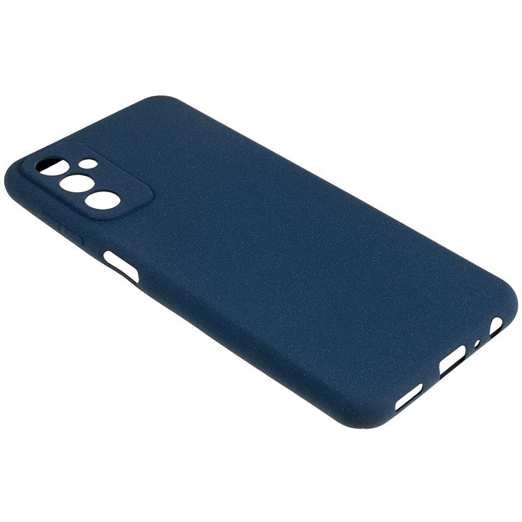 For Samsung Galaxy M13 4G Soft TPU Double-Sided Matte Case Precise Cutouts Anti-Scratch Protective Phone Cover - Navy Blue