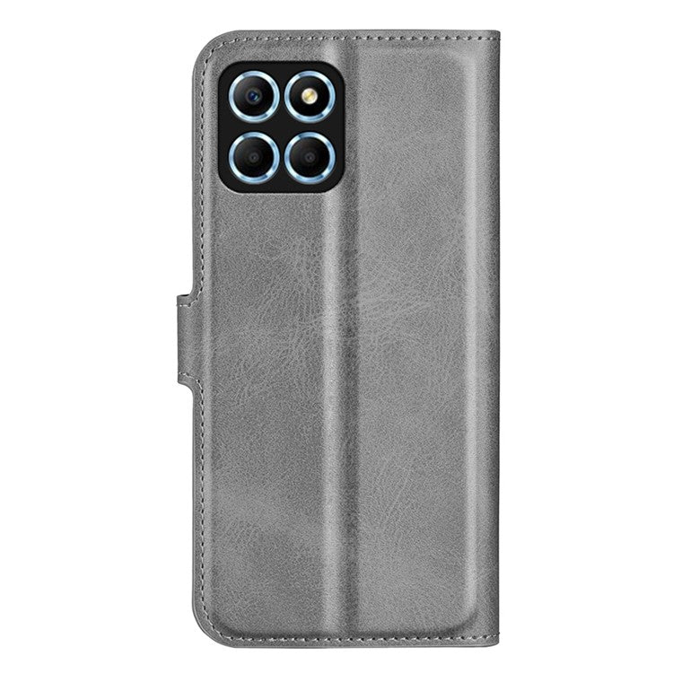 For Honor X8 5G PU Leather Calf Texture Phone Case Full Protection Stand Wallet Magnetic Clasp Cover - Grey