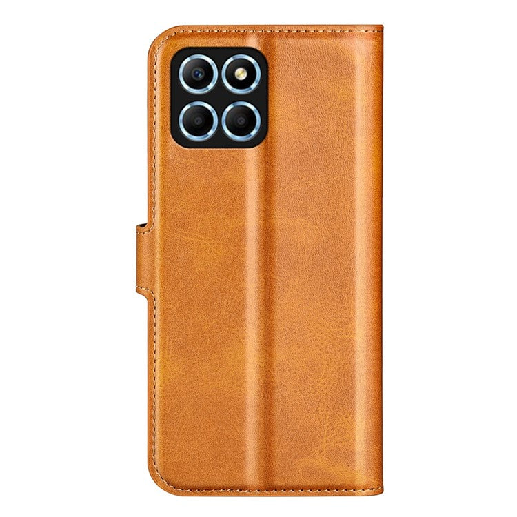 For Honor X8 5G PU Leather Calf Texture Phone Case Full Protection Stand Wallet Magnetic Clasp Cover - Yellow