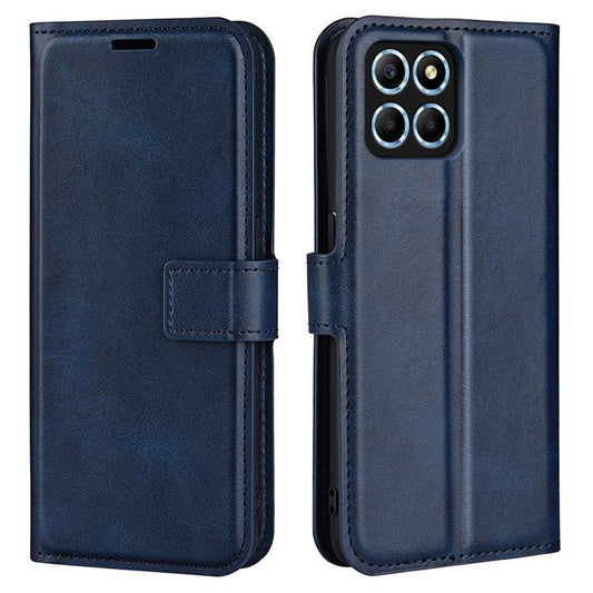 For Honor X8 5G PU Leather Calf Texture Phone Case Full Protection Stand Wallet Magnetic Clasp Cover - Blue