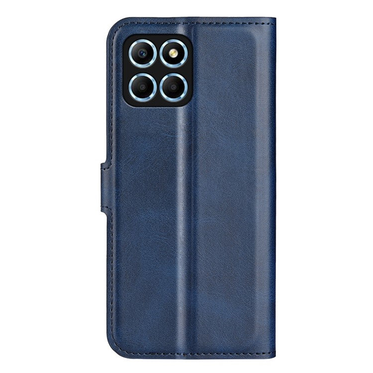 For Honor X8 5G PU Leather Calf Texture Phone Case Full Protection Stand Wallet Magnetic Clasp Cover - Blue