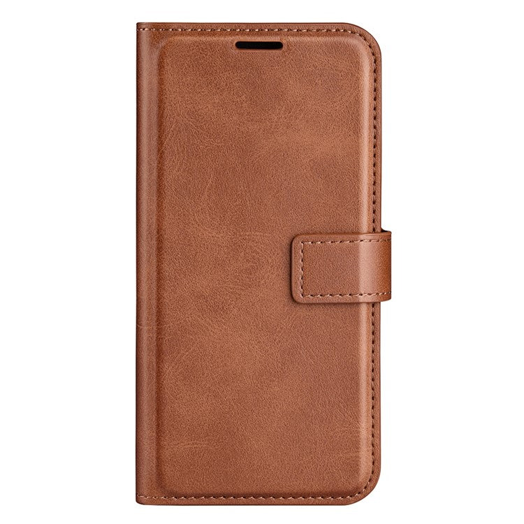 For Honor X8 5G PU Leather Calf Texture Phone Case Full Protection Stand Wallet Magnetic Clasp Cover - Light Brown