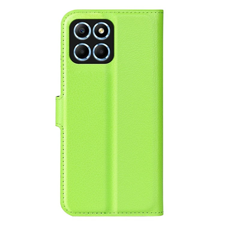 For Honor X8 5G Stand Wallet Phone Case Litchi Texture PU Leather + TPU Folio Flip Magnetic Clasp Cover - Green