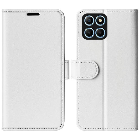 For Honor X8 5G Crazy Horse Texture PU Leather + TPU Phone Cover Foldable Stand Wallet Folio Flip Case - White