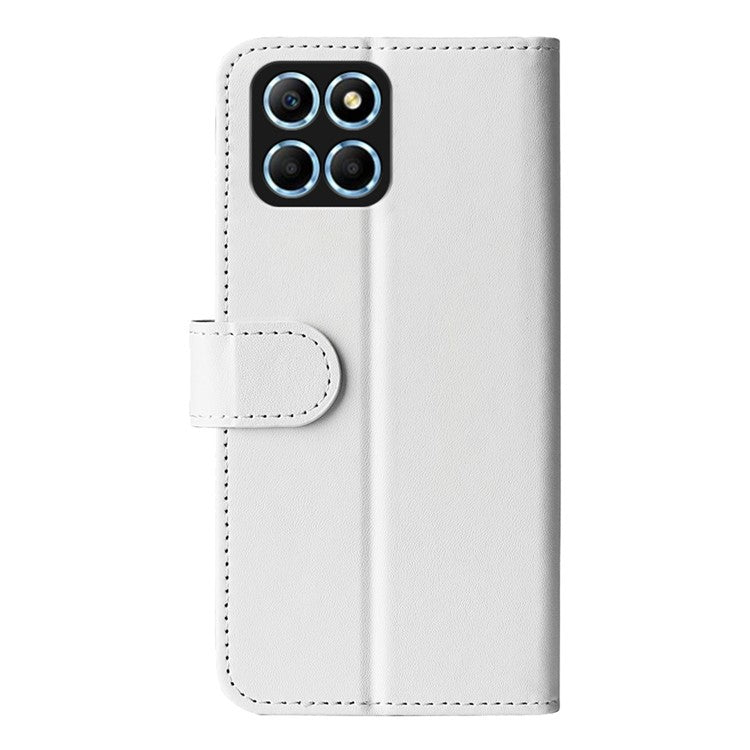 For Honor X8 5G Crazy Horse Texture PU Leather + TPU Phone Cover Foldable Stand Wallet Folio Flip Case - White