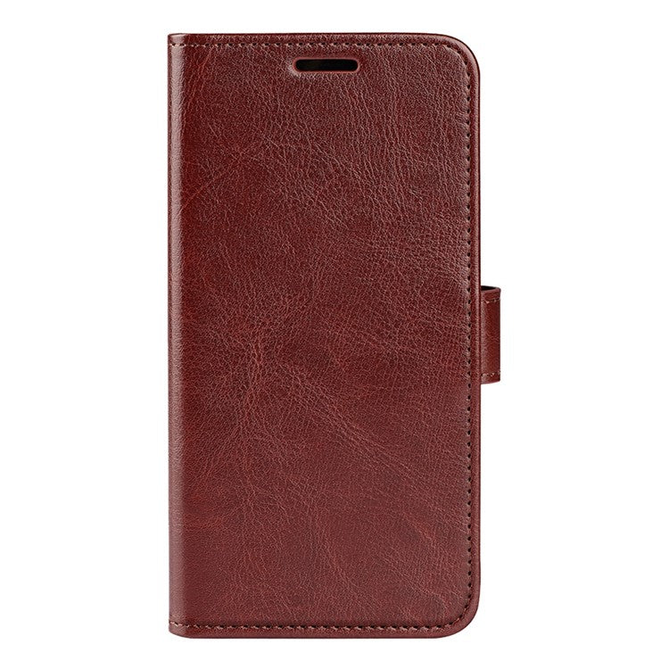 For Honor X8 5G Crazy Horse Texture PU Leather + TPU Phone Cover Foldable Stand Wallet Folio Flip Case - Brown