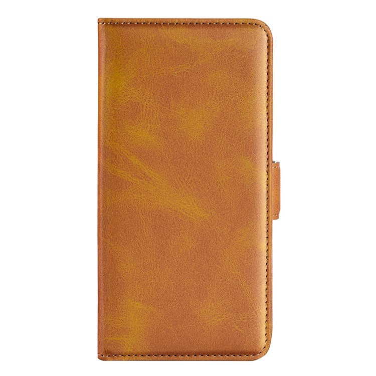 For Honor X8 5G PU Leather Dual Magnetic Clasp Phone Case Calf Texture Stand Wallet Anti-drop Cover - Yellow