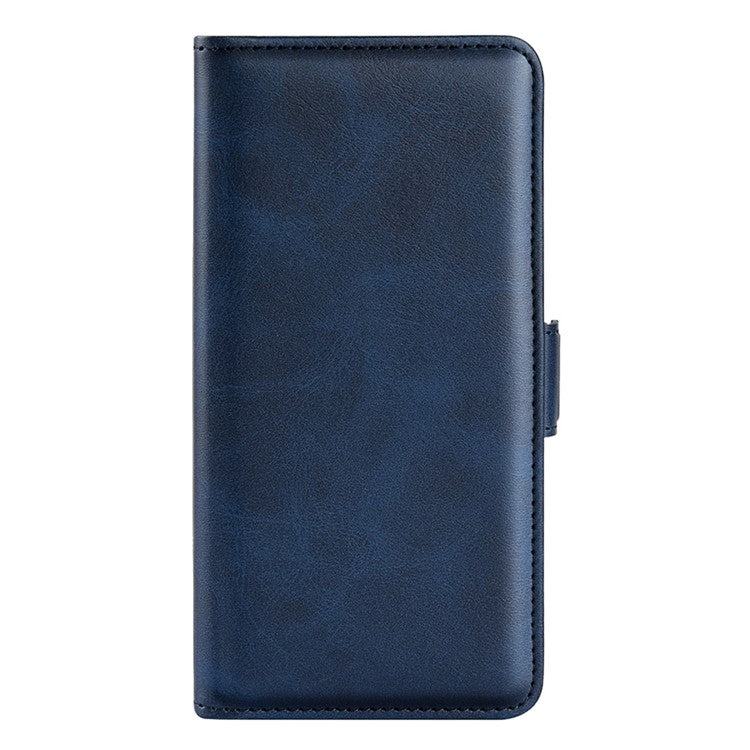 For Honor X8 5G PU Leather Dual Magnetic Clasp Phone Case Calf Texture Stand Wallet Anti-drop Cover - Blue