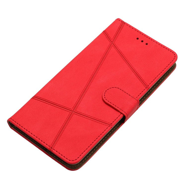 Anti-Drop Phone Case for Samsung Galaxy M32 (Global Version) 4G Crazy Horse Texture PU Leather Cover Shockproof Wallet Case with Strap / Stand - Red