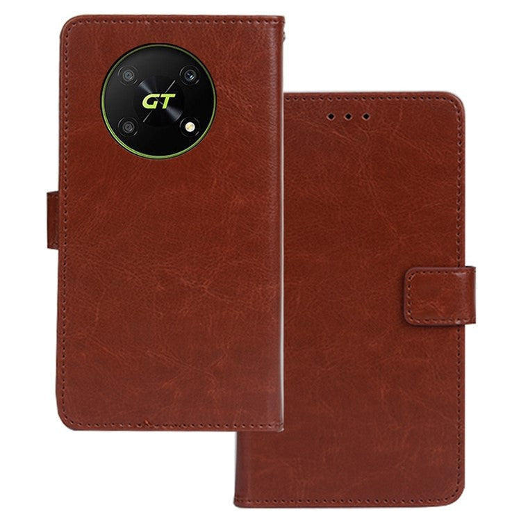 IDEWEI For Honor X40 GT 5G / X9 5G / X30 5G / Magic4 Lite 5G Wallet Feature Magnetic Closure Phone Case Crazy Horse Texture PU Leather Flip Cover with Stand - Brown