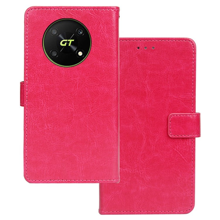 IDEWEI For Honor X40 GT 5G / X9 5G / X30 5G / Magic4 Lite 5G Wallet Feature Magnetic Closure Phone Case Crazy Horse Texture PU Leather Flip Cover with Stand - Rose