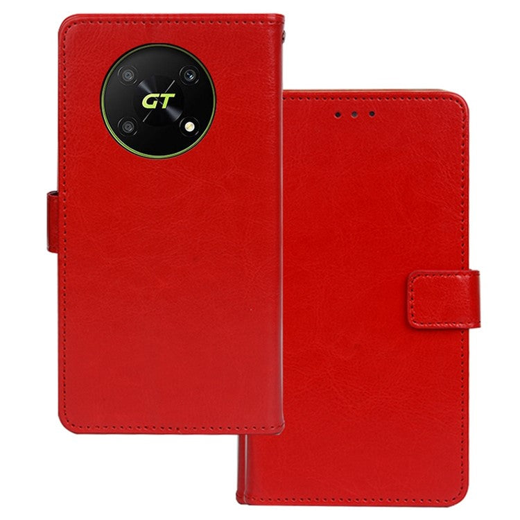 IDEWEI For Honor X40 GT 5G / X9 5G / X30 5G / Magic4 Lite 5G Wallet Feature Magnetic Closure Phone Case Crazy Horse Texture PU Leather Flip Cover with Stand - Red