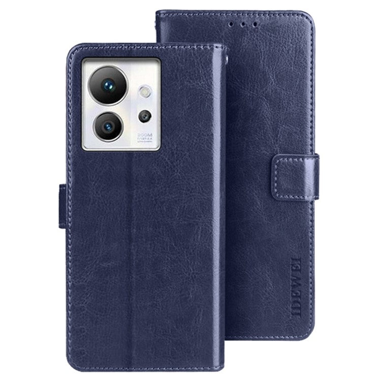 IDEWEI For Infinix Zero Ultra 5G Stand Wallet PU Leather Flip Cover Crazy Horse Texture Phone Protective Case - Dark Blue