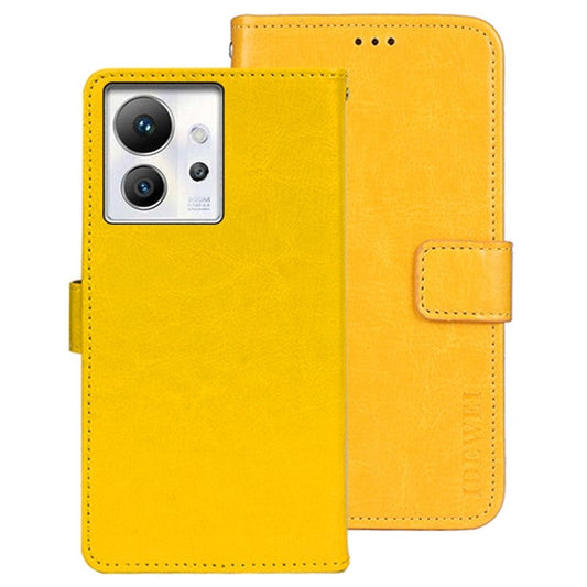 IDEWEI For Infinix Zero Ultra 5G Stand Wallet PU Leather Flip Cover Crazy Horse Texture Phone Protective Case - Yellow