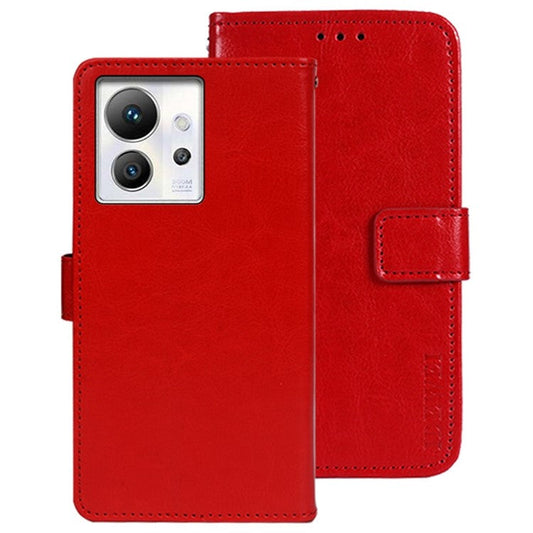 IDEWEI For Infinix Zero Ultra 5G Stand Wallet PU Leather Flip Cover Crazy Horse Texture Phone Protective Case - Red