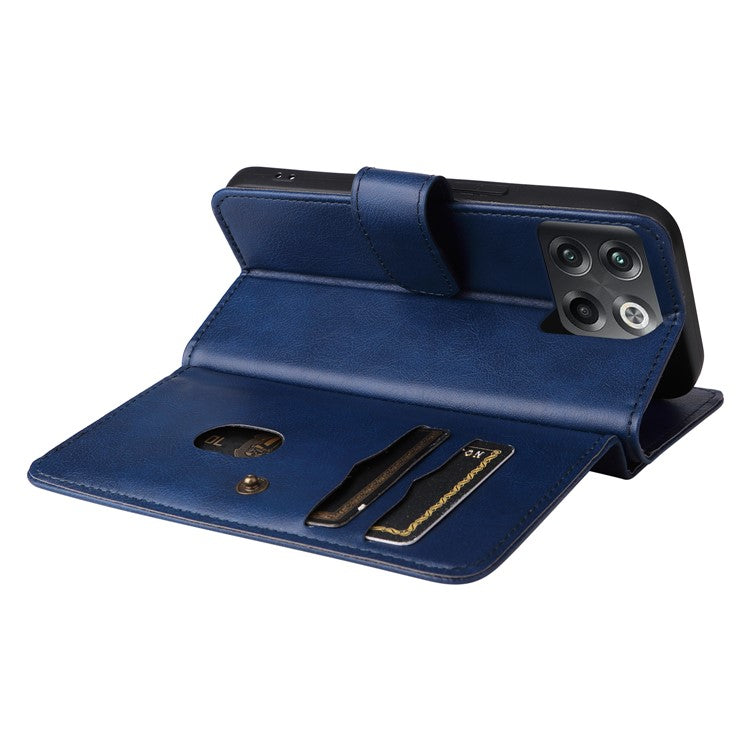KT Multi-functional Series-1 for OnePlus 10T 5G / Ace Pro 5G PU Leather Wallet Case Magnetic Clasp Phone Stand Cover with 10 Card Slots - Dark Blue