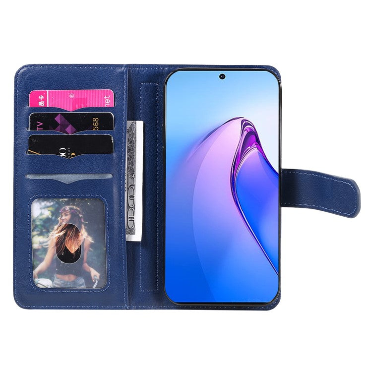 KT Multi-functional Series-1 for Oppo Reno8 Pro 5G (Global Version) / Reno8 Pro+ (China) 5G PU Leather Phone Cover Stand Wallet Scratch-resistant Case with 10 Card Slots - Dark Blue