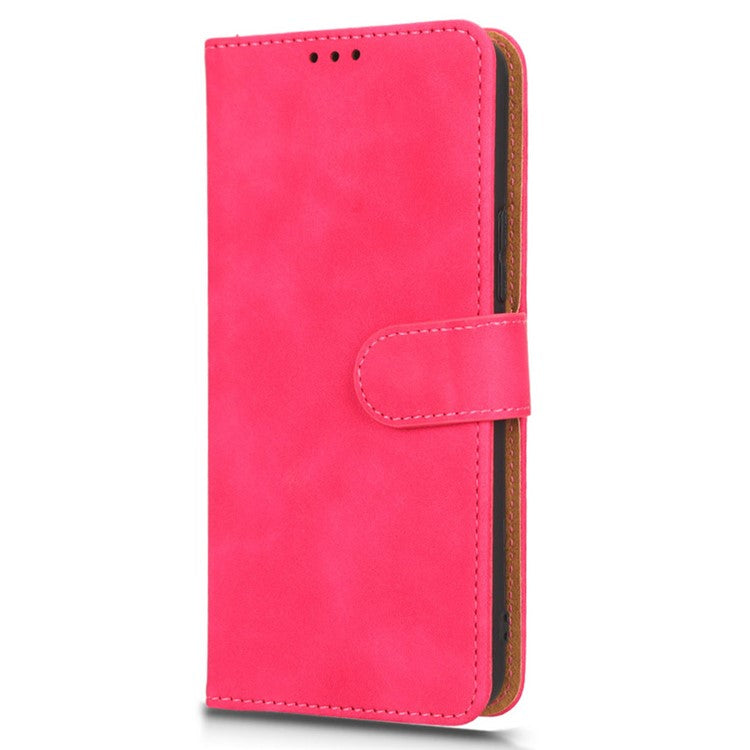 For Infinix Hot 20i 4G PU Leather Stand Magnetic Absorption Case Skin-Touch Feeling Shockproof Wallet Flip Phone Cover - Rose