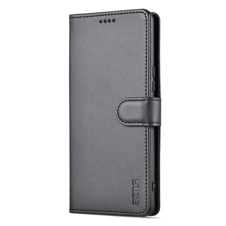 AZNS For Honor X40 5G Phone Protective Flip Cover Shockproof PU Leather + TPU Interior Case with Stand - Black