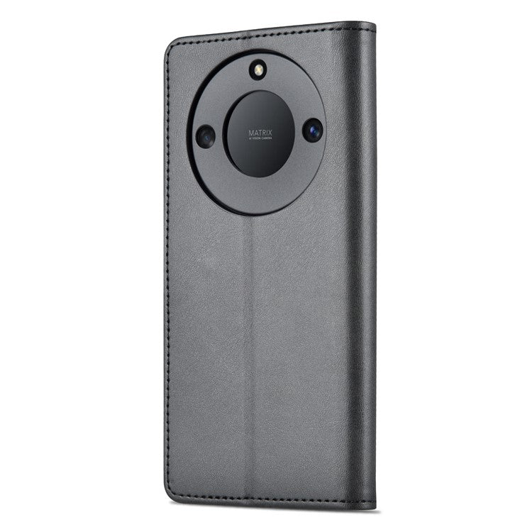 AZNS For Honor X40 5G Phone Protective Flip Cover Shockproof PU Leather + TPU Interior Case with Stand - Black