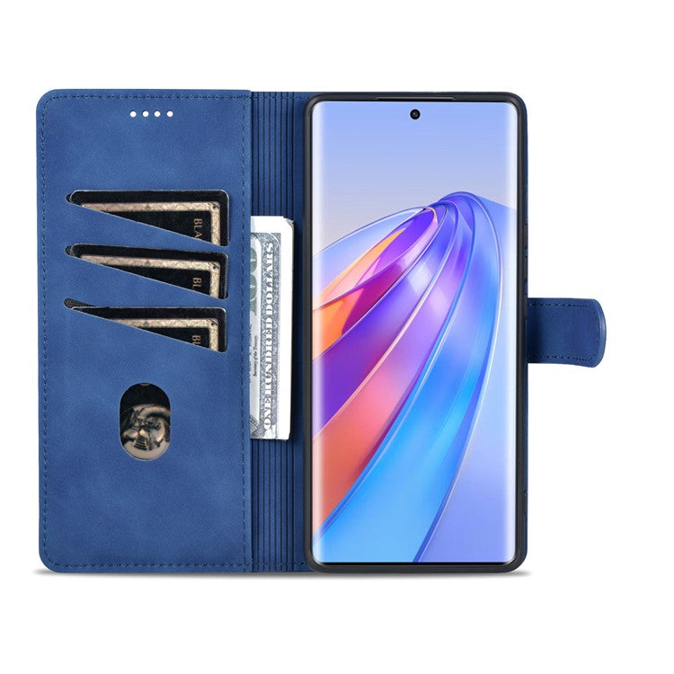 AZNS For Honor X40 5G Phone Protective Flip Cover Shockproof PU Leather + TPU Interior Case with Stand - Blue