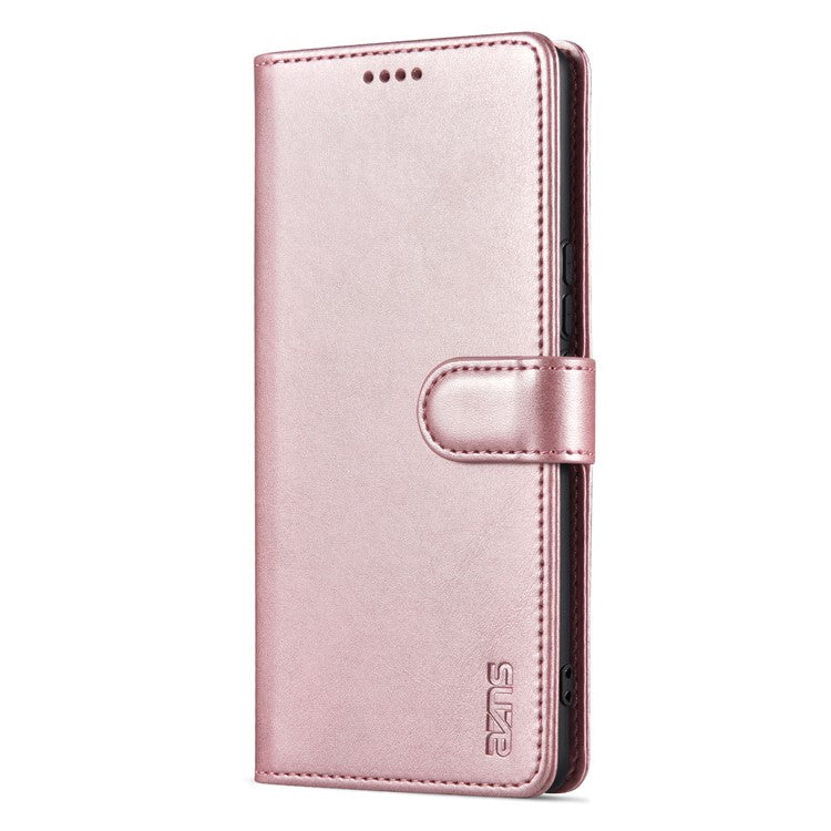 AZNS For Honor X40 5G Phone Protective Flip Cover Shockproof PU Leather + TPU Interior Case with Stand - Rose Gold
