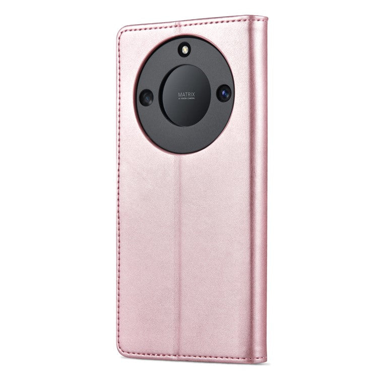 AZNS For Honor X40 5G Phone Protective Flip Cover Shockproof PU Leather + TPU Interior Case with Stand - Rose Gold