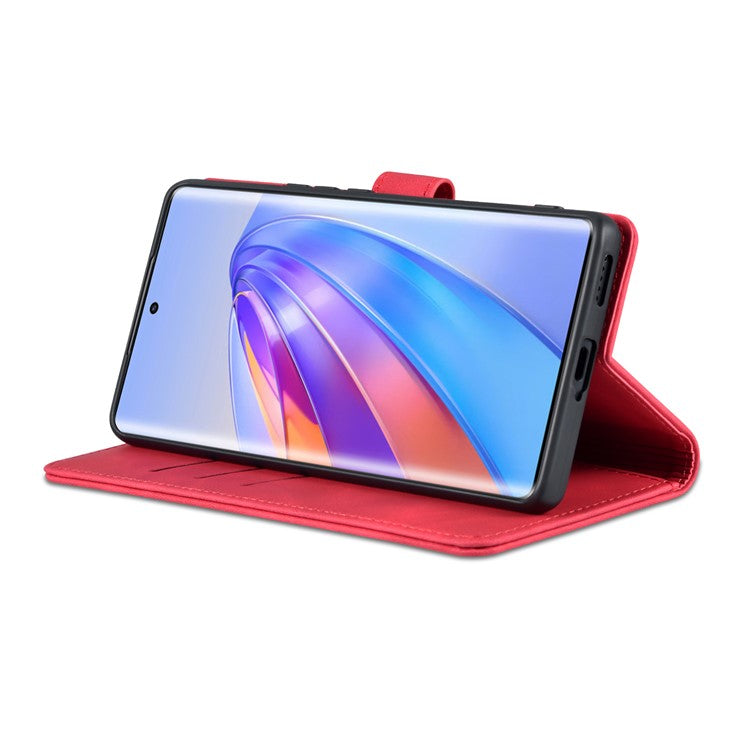 AZNS For Honor X40 5G Phone Protective Flip Cover Shockproof PU Leather + TPU Interior Case with Stand - Red
